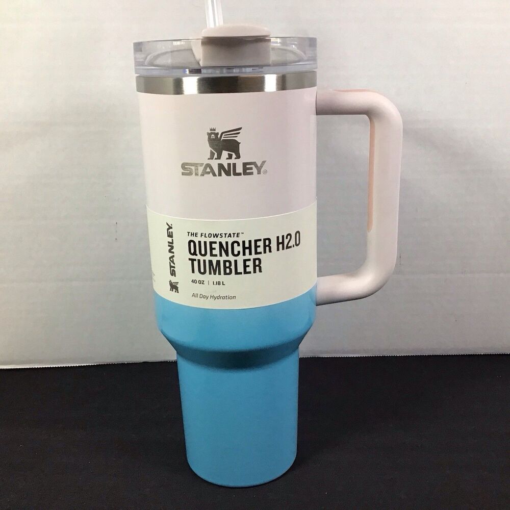 Stanley Flowstate Tumbler H2.0 Pool Ombré Blue Peach 40 oz New